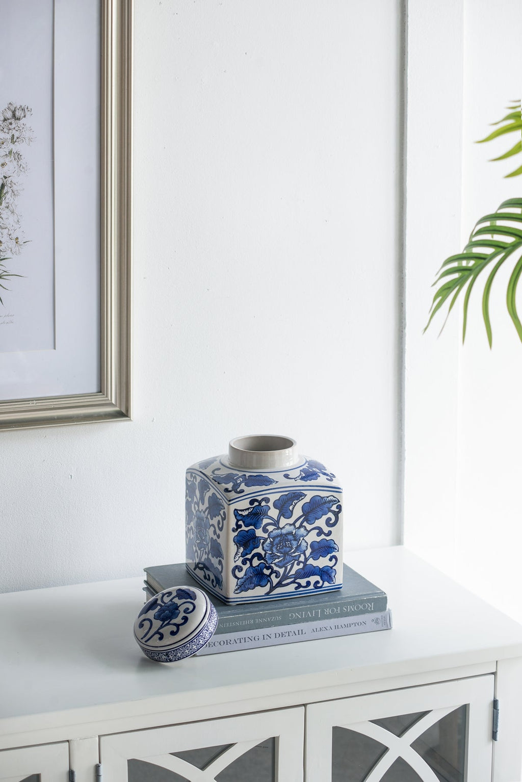 5x5x8" Hand Painted Square Canister