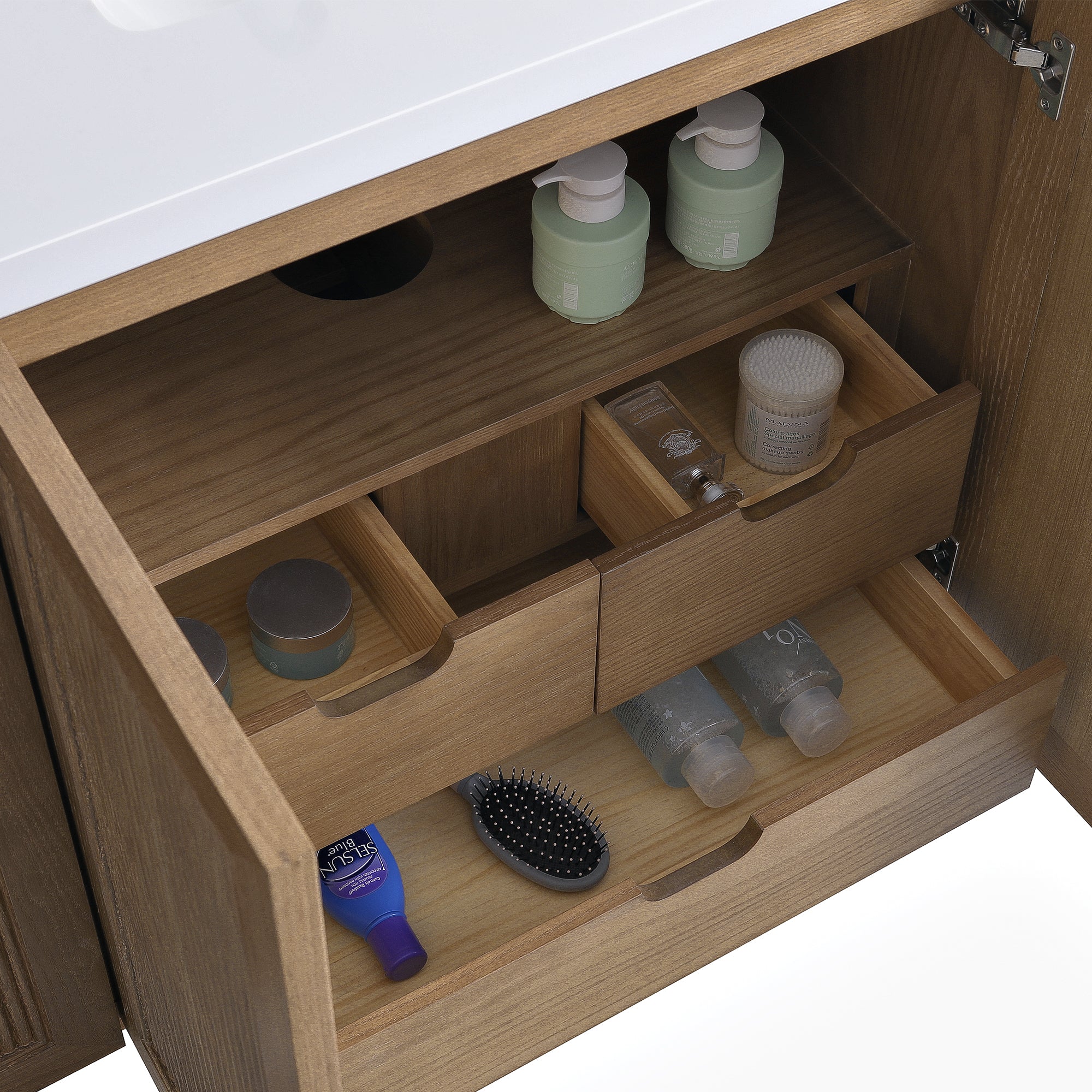 Light Coffee Freestanding Single Sink Bathroom Vanity