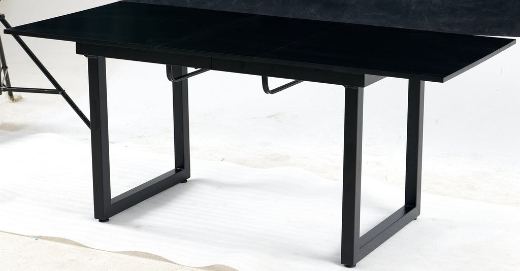 Square Extendable Dining Table with Metal Legs