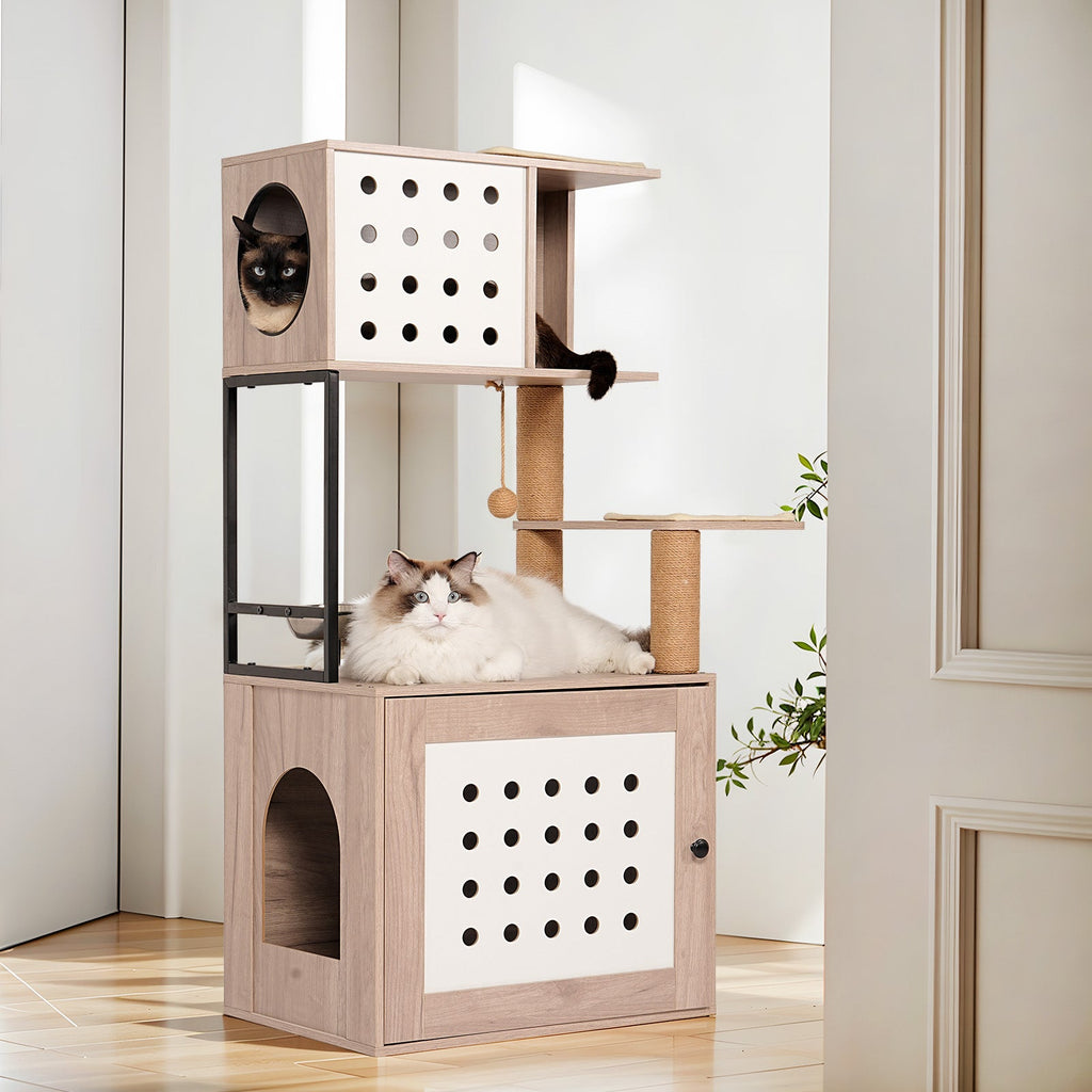 Cat Tree with Litter Box Enclosure