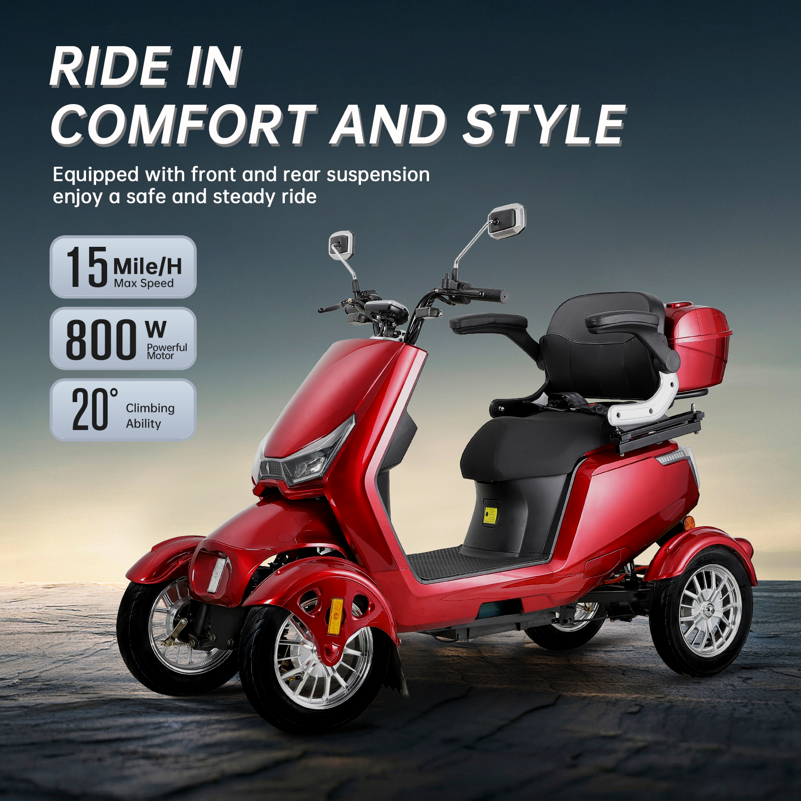 Electric Mobility Scooter with Big Size, High Power