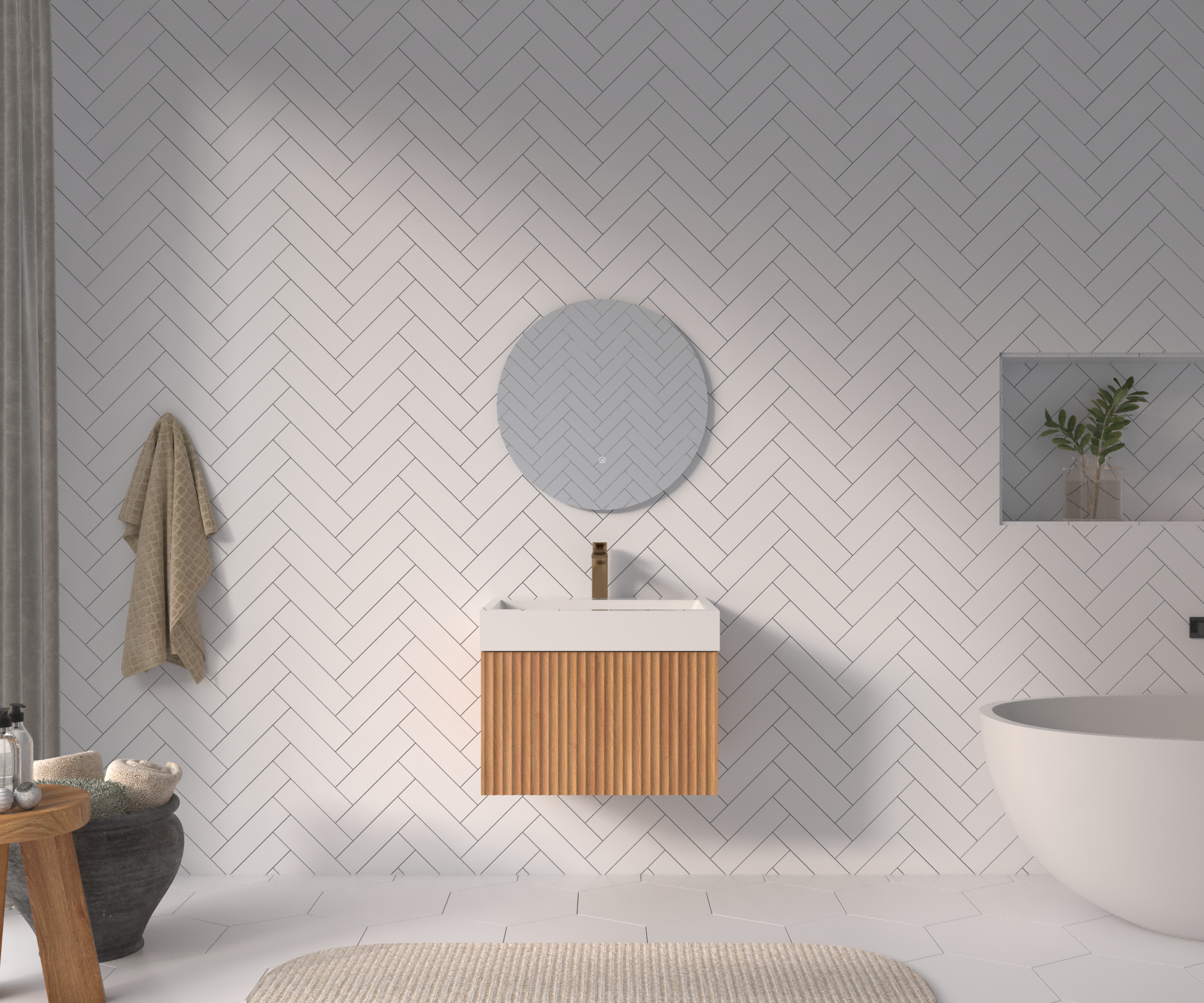 24" Bathroom Vanity with Sink - Modern Minimalist Design