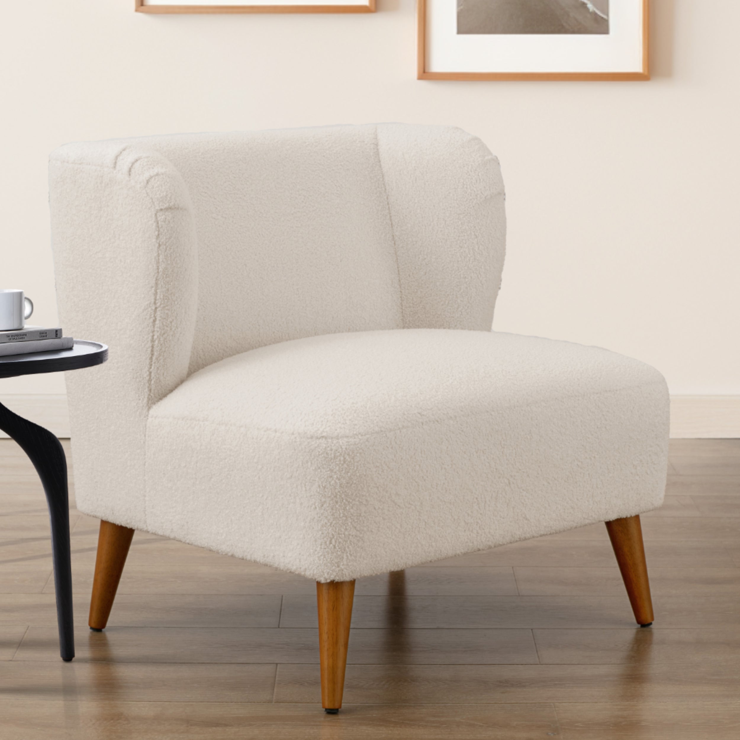 Veda Boucle Accent Chair - Milky