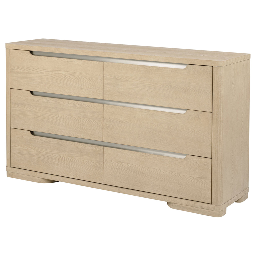 Mirador Light Elm 6-Drawer Bedroom Dresser