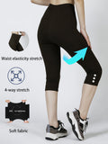 Women High Waisted Capri Leggings, Buttery Soft Yoga Pants, 4-Way Stretch Workout Athletic Cropped Pants For Daily Gym Fitness