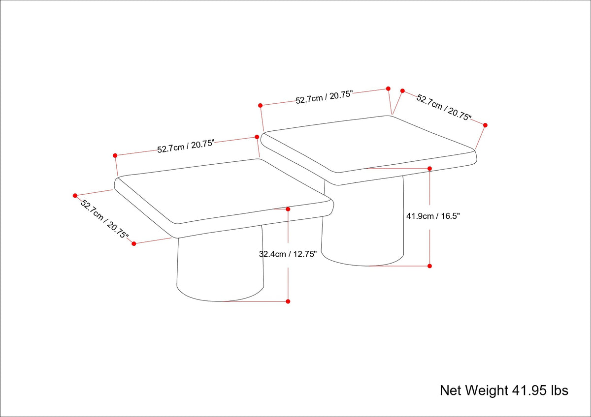 Zachary Cast Aluminum Coffee Table 2 Piece Set