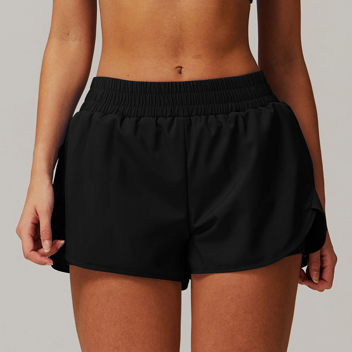 Zechuang Flap Pocket Pants Nude Quick-Drying Yoga Shorts Fake Two-Piece Sports Hip-Lifting Shorts Running Fitness Yoga Pants 4001