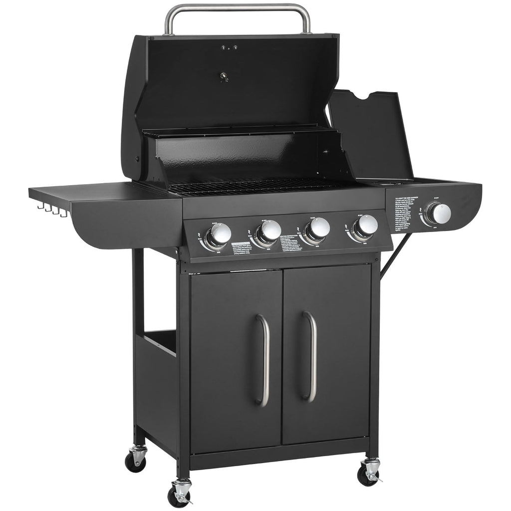 4 Burner Propane Gas Grill with Side Burner