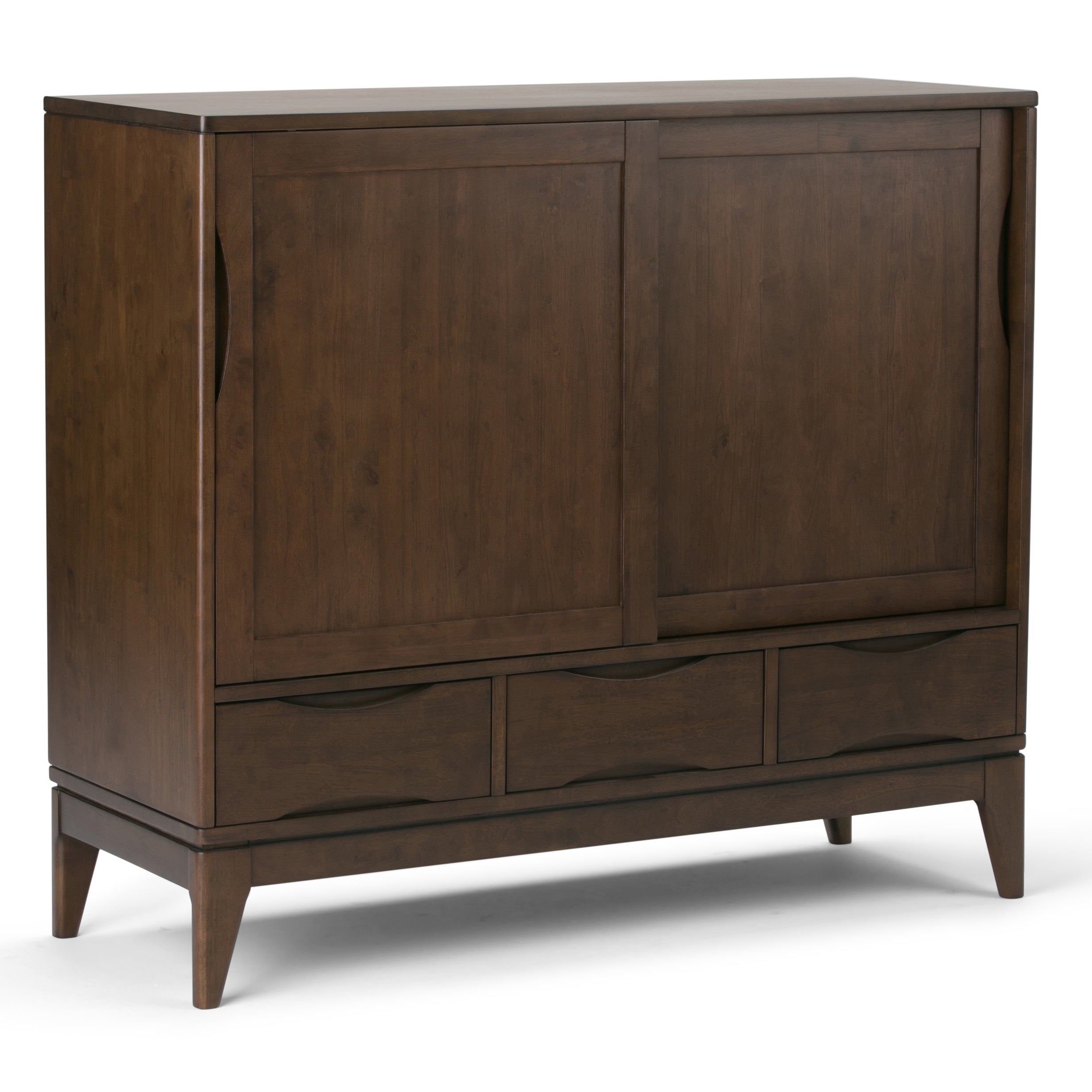 Harper 48 Inch Wide Solid Hardwood Mid-Century Modern Medium Storage Cabinet