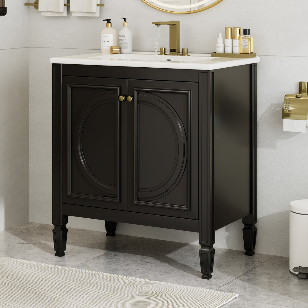 30" Bathroom Vanity with Sink and Two Doors
