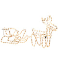 Outsunny 35" LED Reindeer Sleigh Outdoor Christmas Standing Figure Decoration