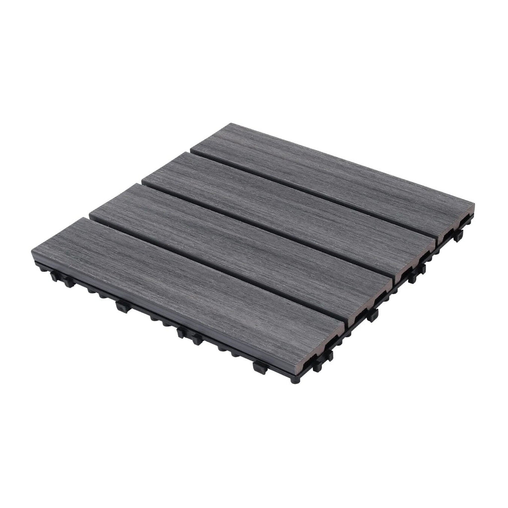 WPC Wood-Plastic Composite Patio Floor Tiles - Pack of 22