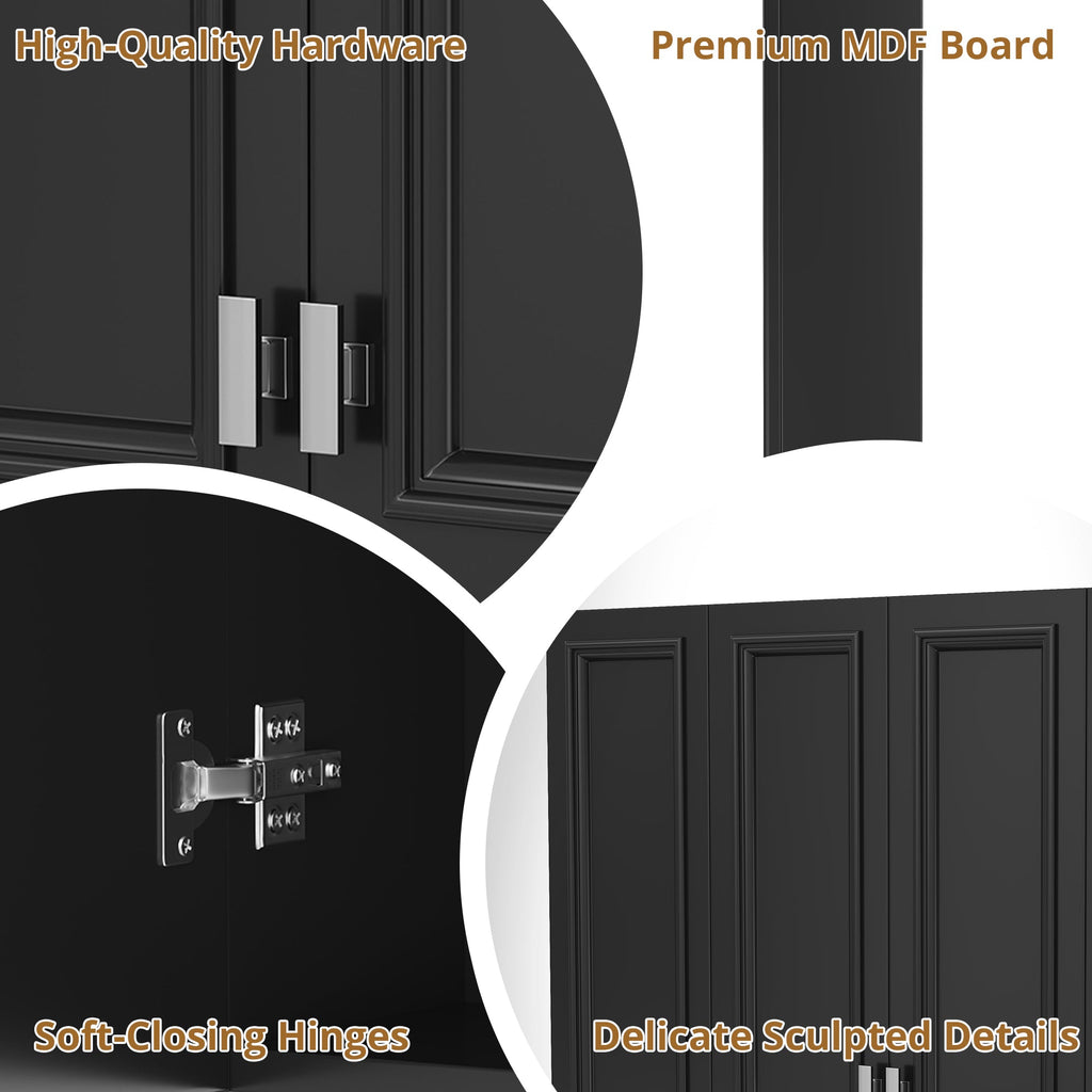 Modern Bathroom Cabinet with 5 Adjustable Shelves