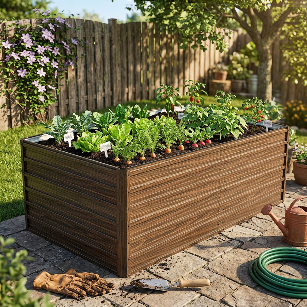 Metal Elevated Planter Box – 74.6"x35.4"x25"
