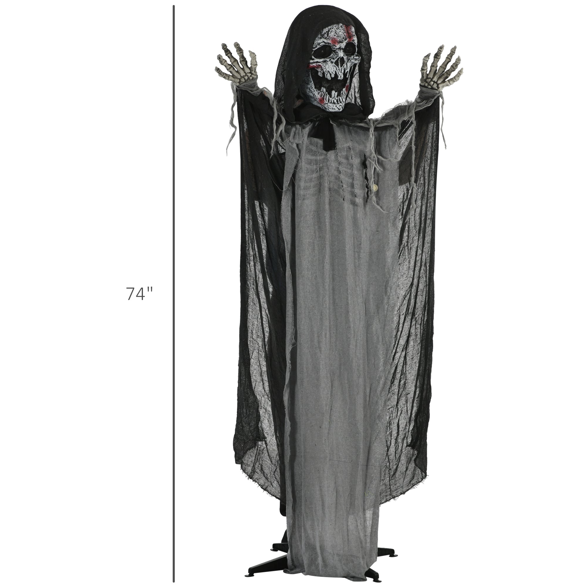 Outsunny 74" Life Size Outdoor Halloween Skeleton Witch Decoration