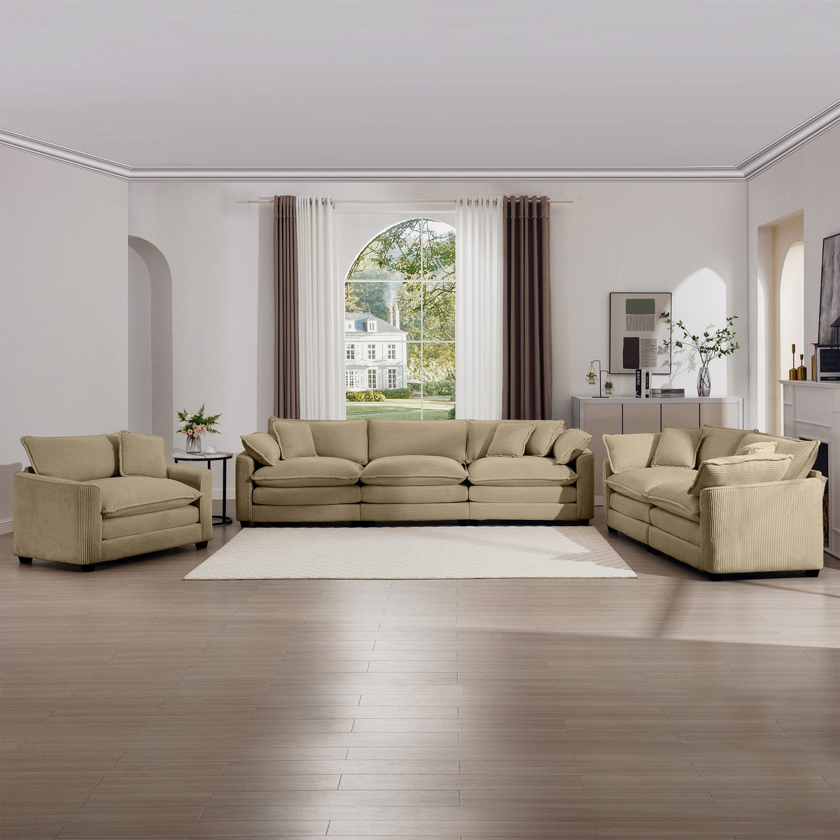 3 Piece Oversized Sectional Sofa