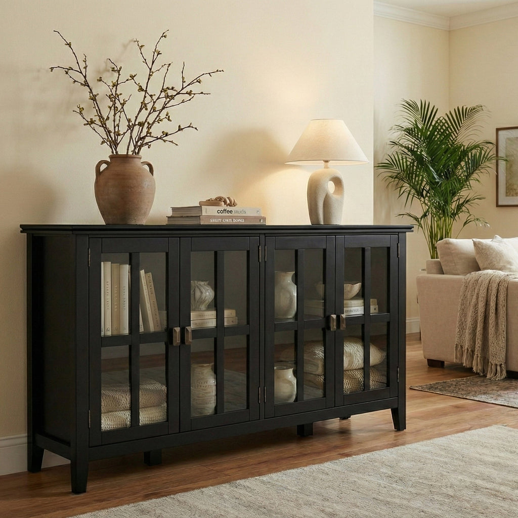 Artisan 66 Inch Wide Solid Wood 4 Door Storage Cabinet