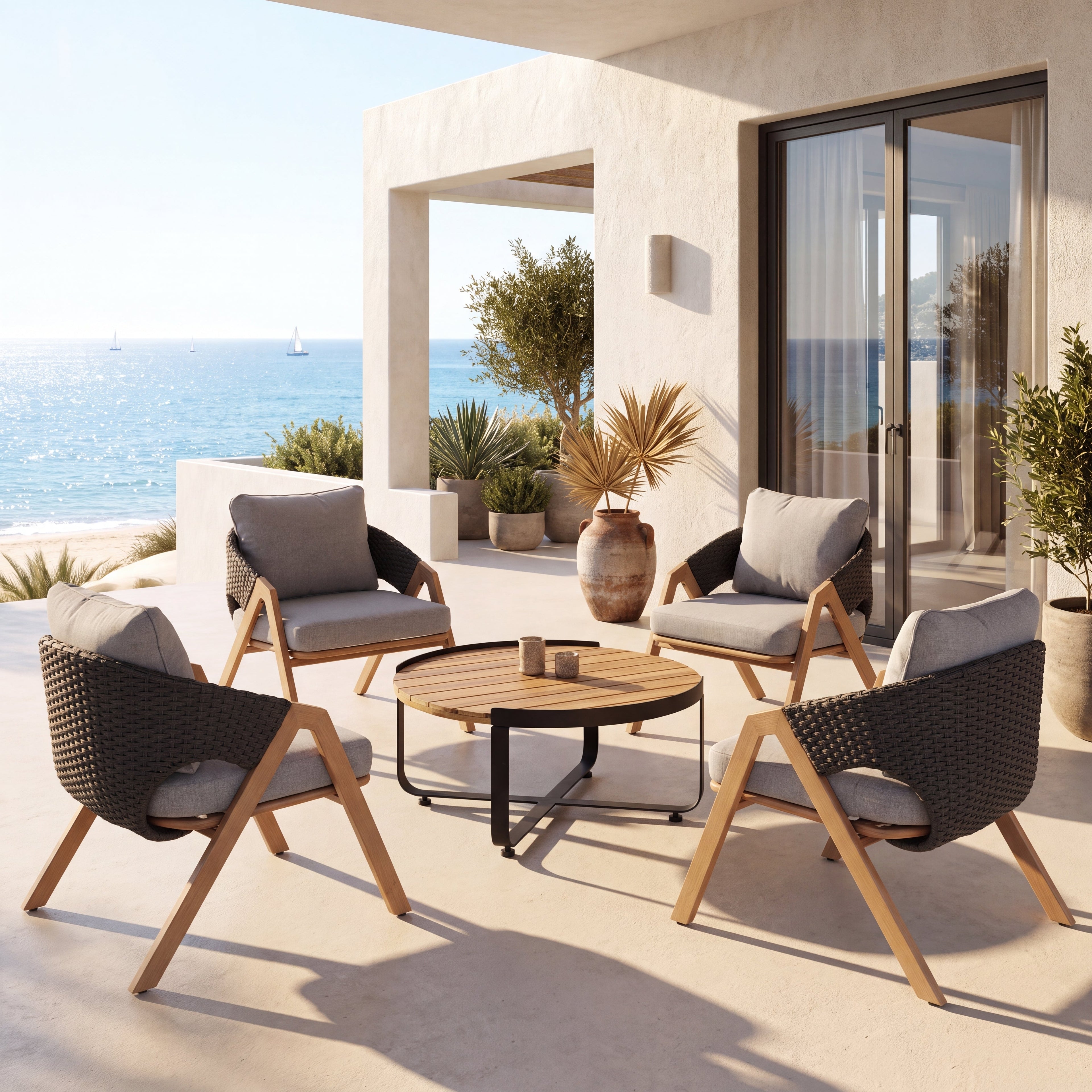 4-Person Patio Conversation Set with Cushions