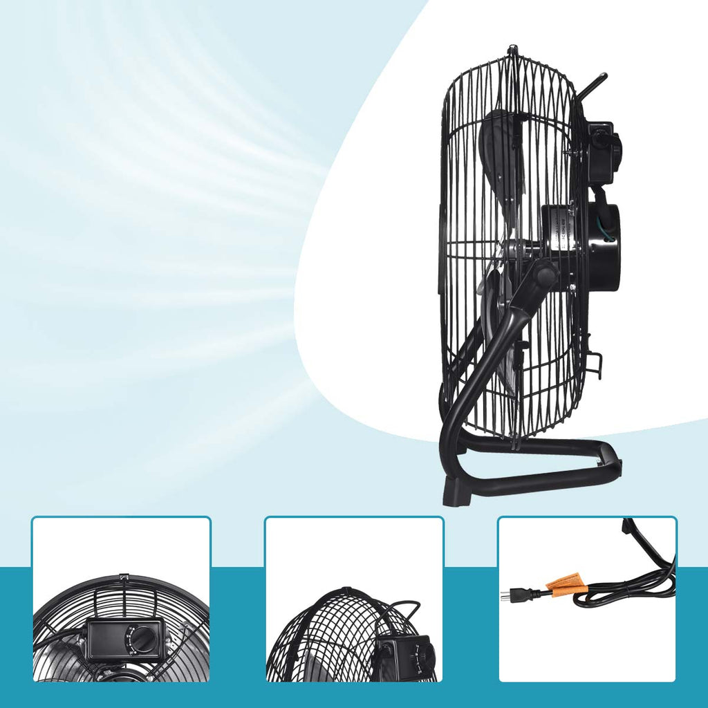 18 In. 3-Speed High-Velocity Industrial Heavy Duty Metal Floor Fan