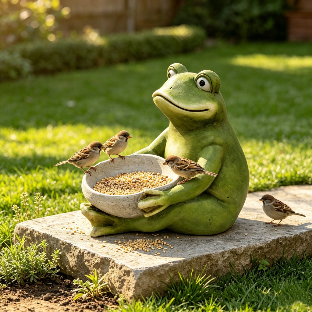 15'' Moss Frog Sculpture