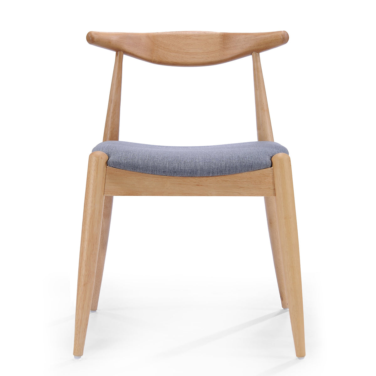 Set of 2 Rubberwood Dining Chairs with Ergonomic Backrest