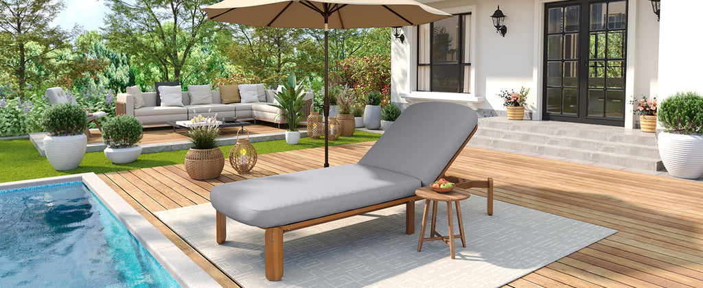 Outdoor Chaise Lounge Adjustable Patio Chaise