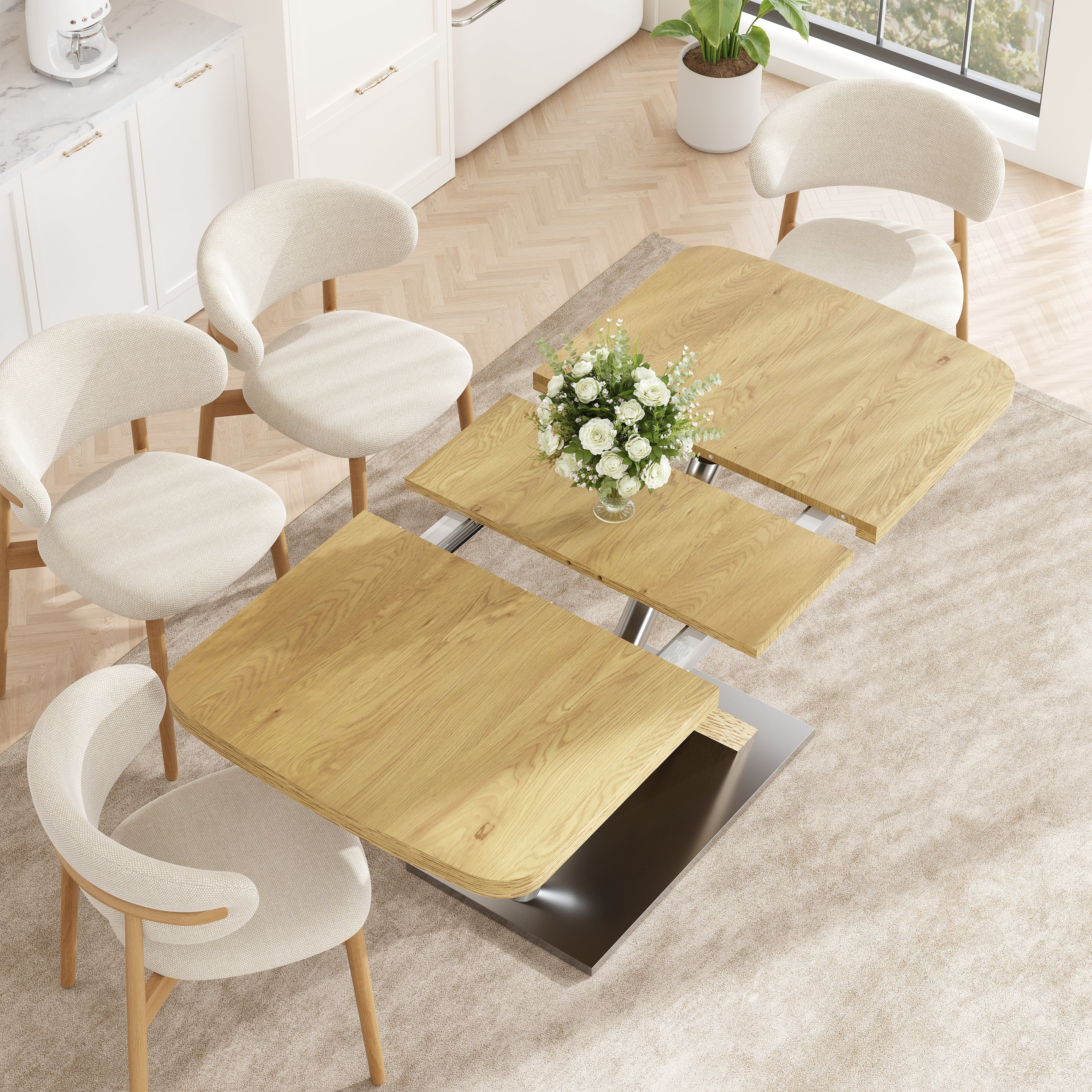 47.25 "-63" Dining Table - Original Wood Color