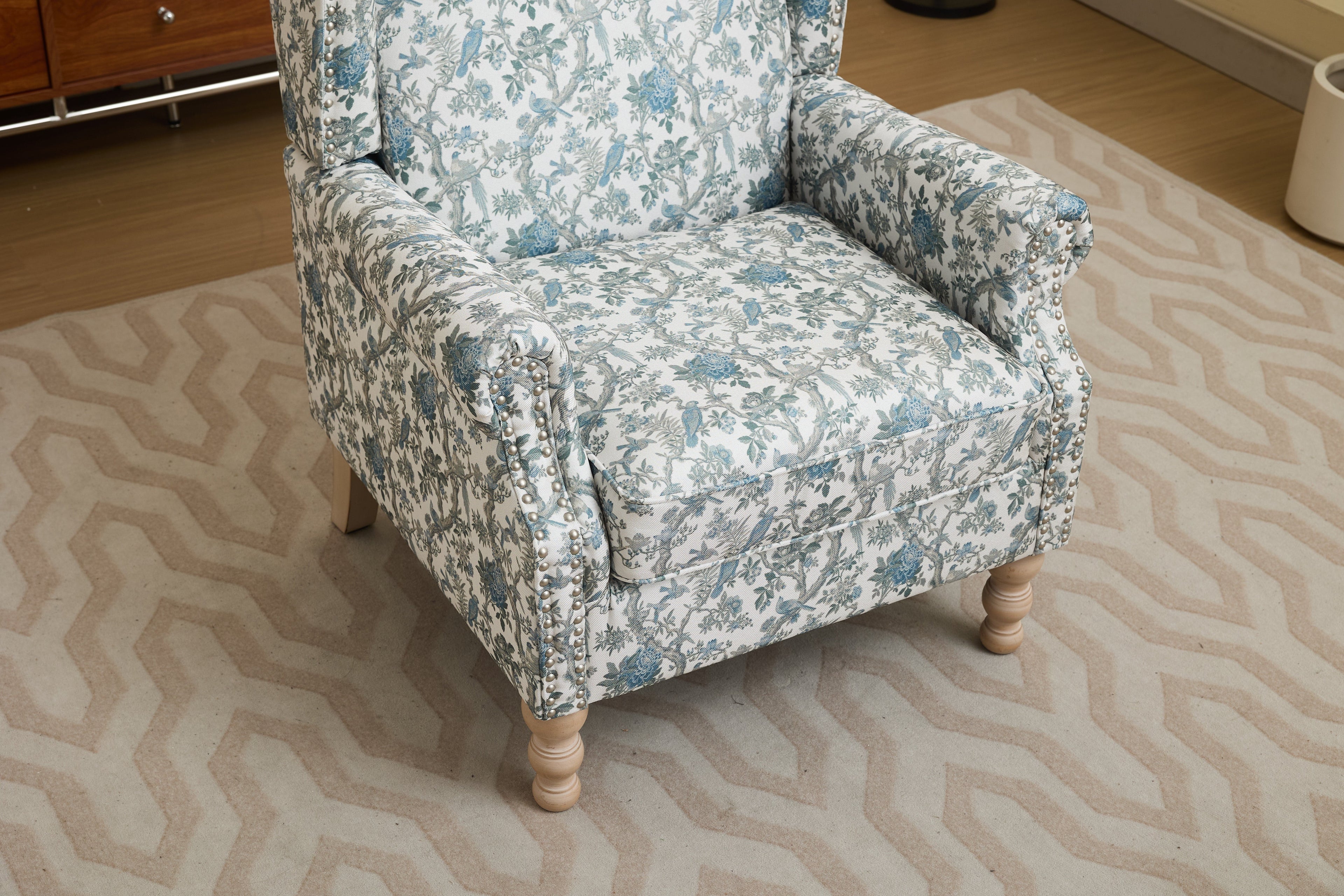 Modern Accent Chair with Retro Wood Legs