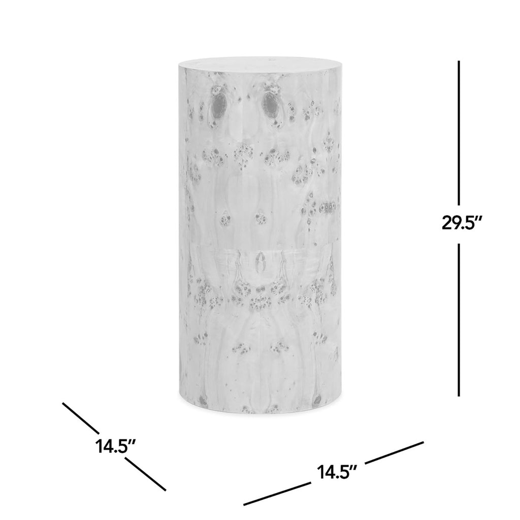 Nebula 29.5" Burl Accent Pillar Side Table