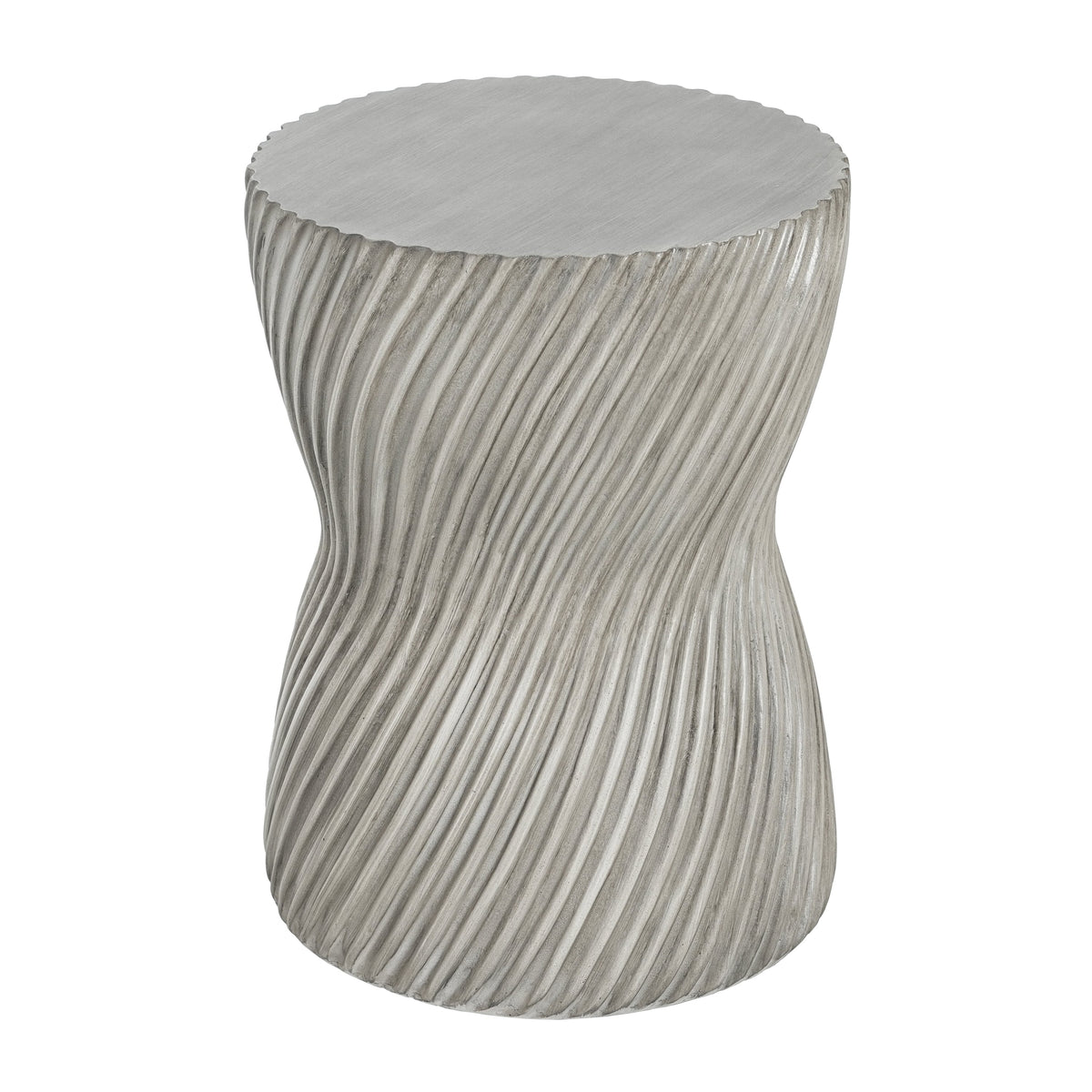 Outdoor MGO Concrete Hourglass Side Table with Spiral Pattern