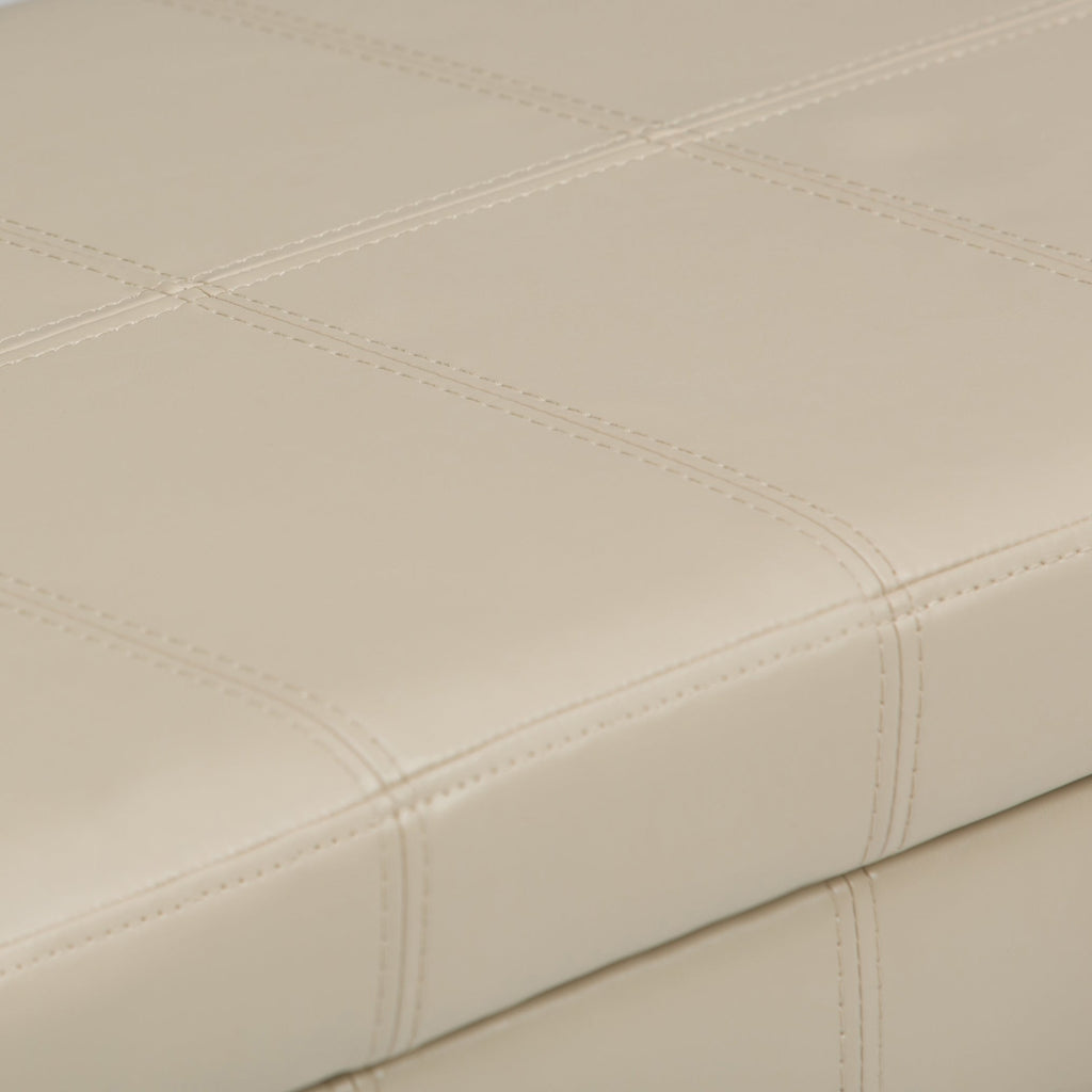 Amelia 33 Inch Wide Storage Ottoman Bench in Satin