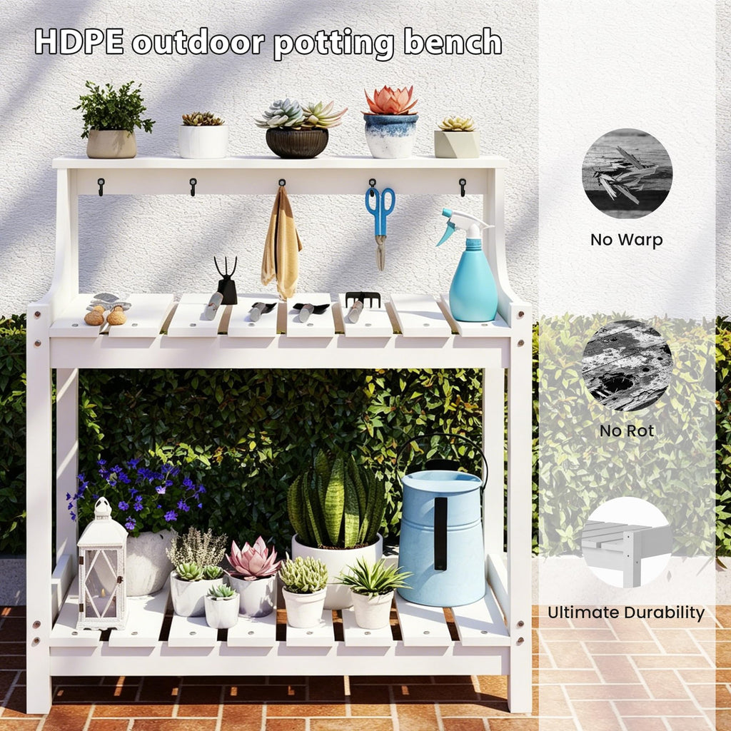 HDPE Garden Potting Table with Storage for Outdoor Use
