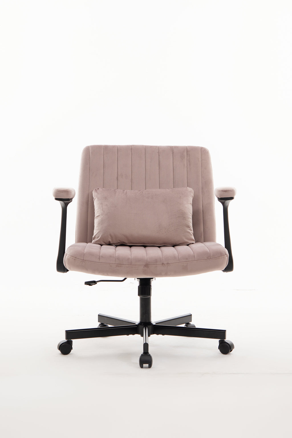 Pink Velvet Criss Cross Armrest Office Chair