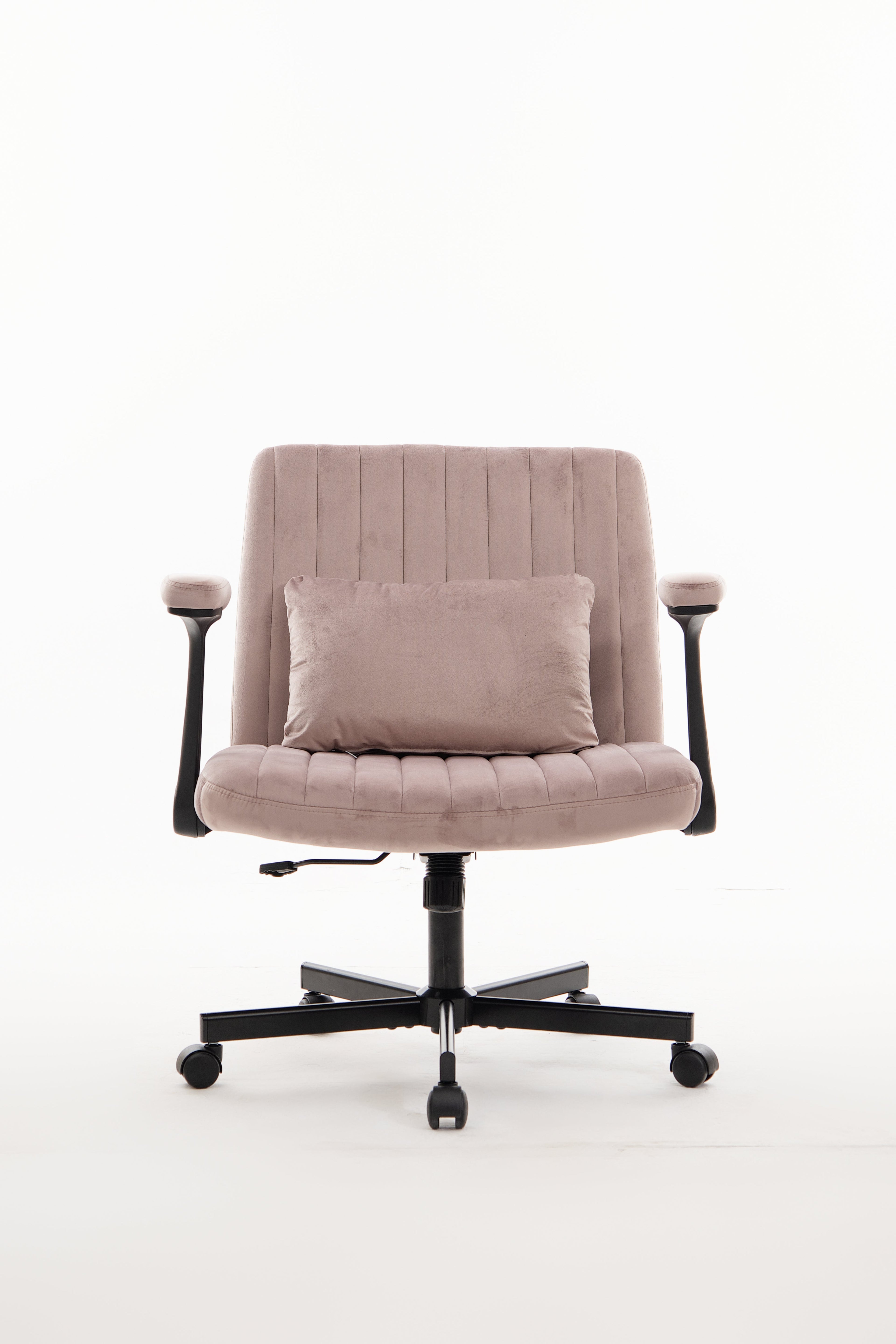 Pink Velvet Criss Cross Armrest Office Chair