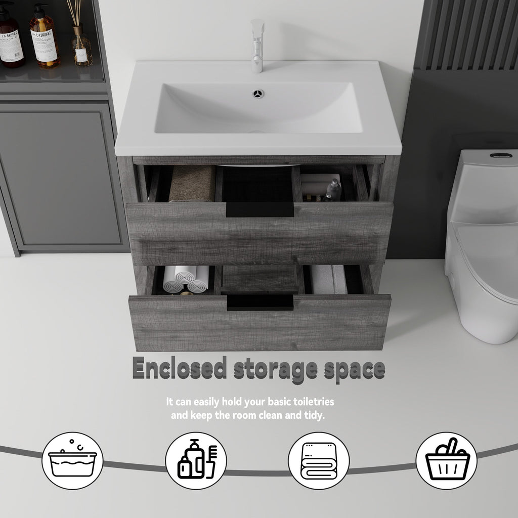 36 Inch Freestanding Bathroom Vanity with Sink and Soft-Close Drawer