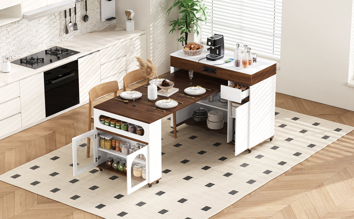 TREXM Extendable Dining Table with Extra-Long Folding Top