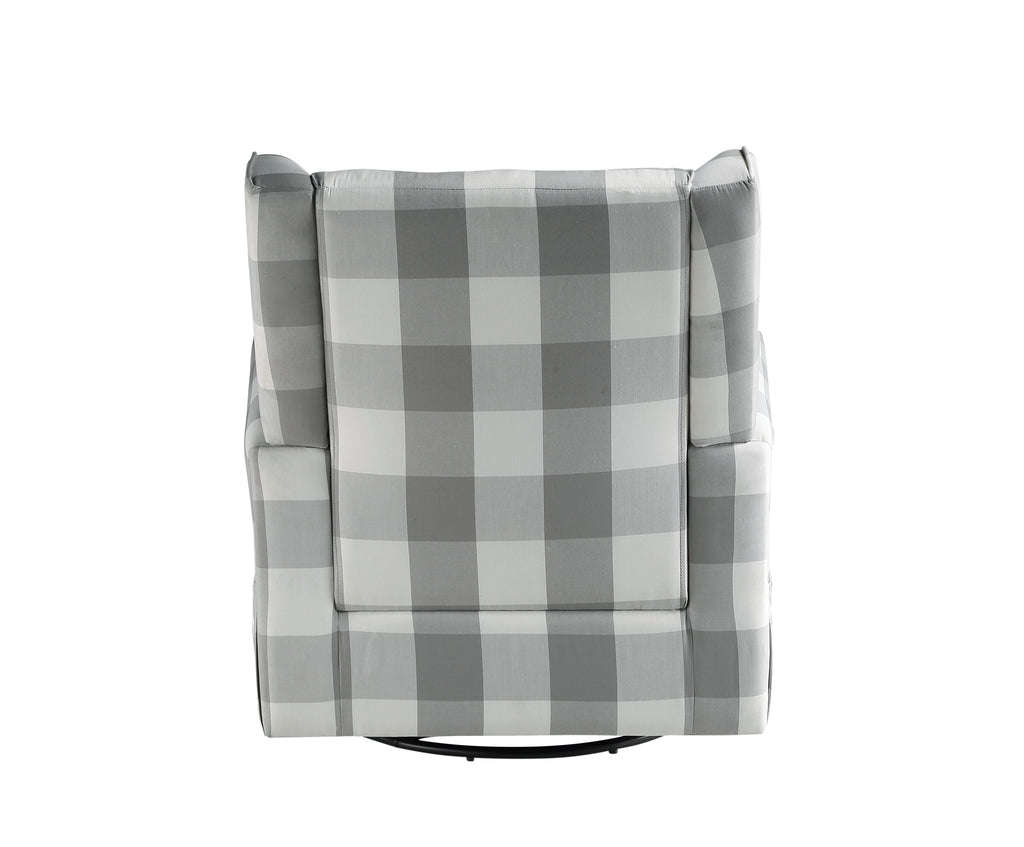Patli Gray & White Fabric Glider Chair with Swivel
