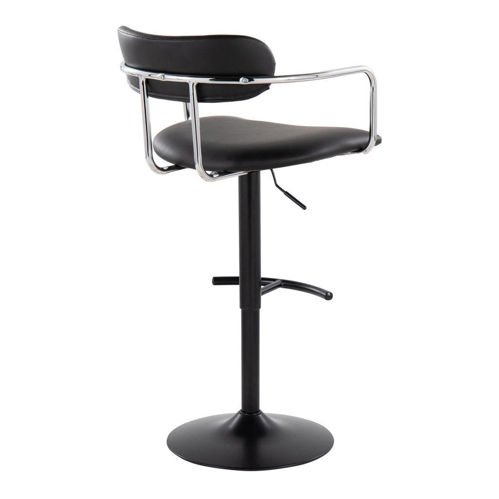 Contemporary Adjustable Height Barstool with Swivel
