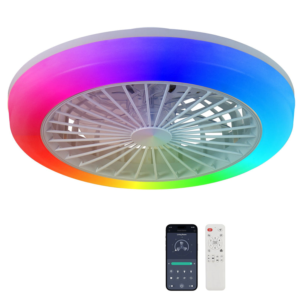 18 Inch Ceiling Fan with RGB Light Remote
