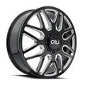 Cali Off-Road 9115D Invader Dually 22x8.25 / 8x210 BP / -192mm OS / 154.2mm Hub Gls Blk Mill Wheel 9115D-22879BMR192