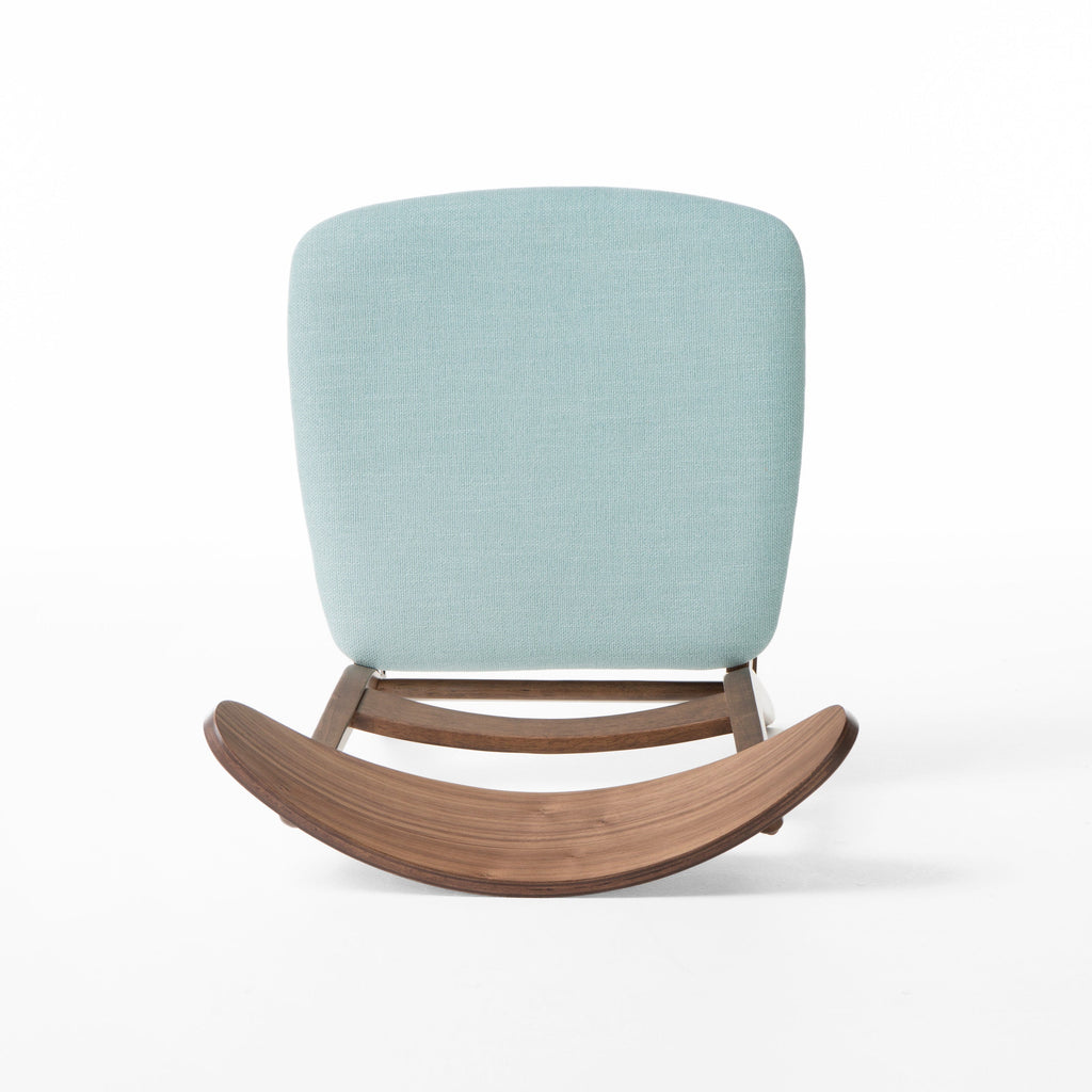 Set of 2 Dining Chairs - Upholstered Seat, Rubberwood Legs, Walnut+Mint