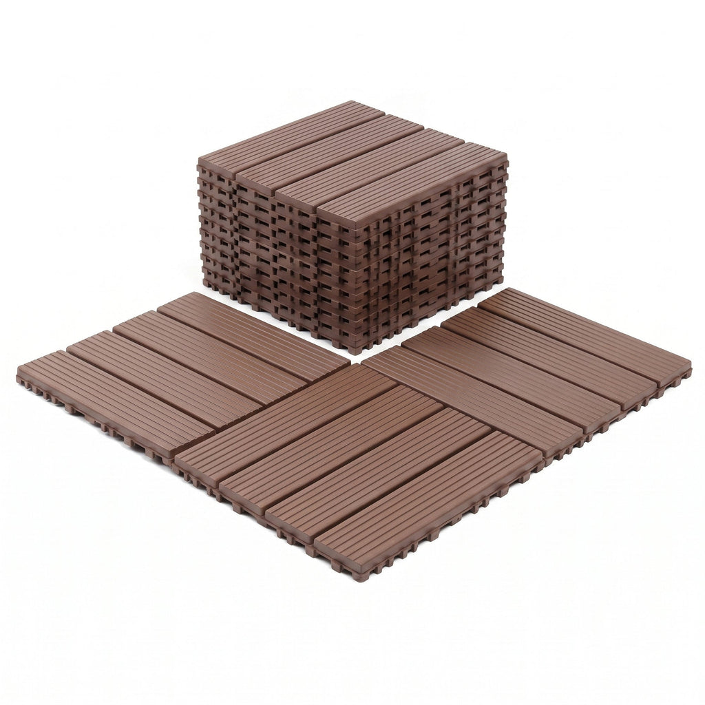 Plastic Interlocking Deck Tiles - 44 Pack
