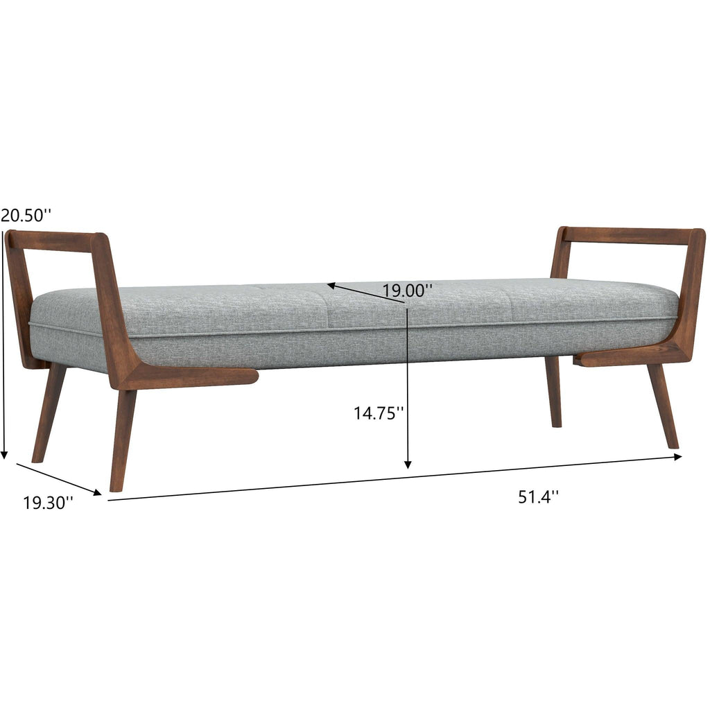 Modern Cora Mid Century Modern Bench