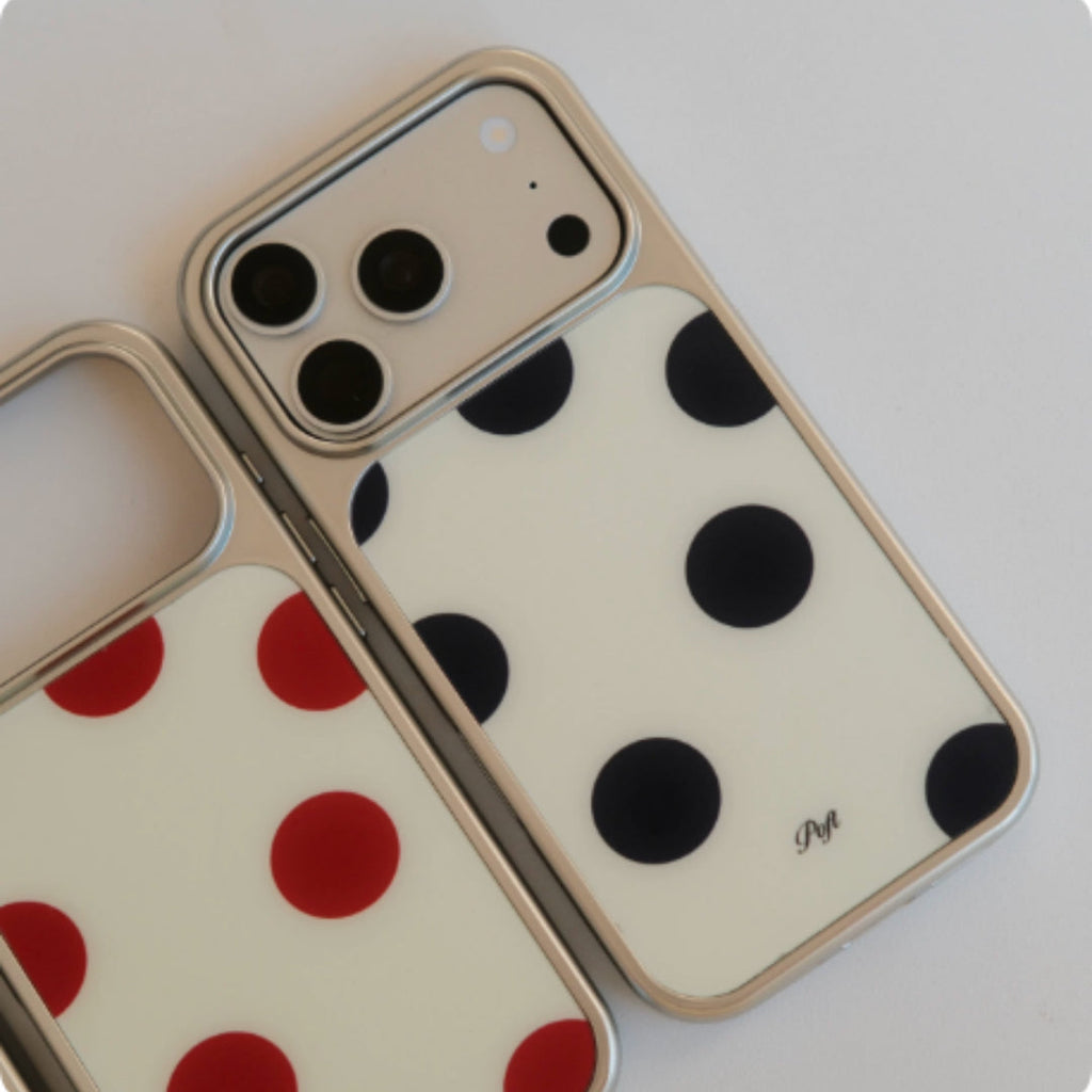 Christmas Retro Polka Dot Frosted Glass Phone Case