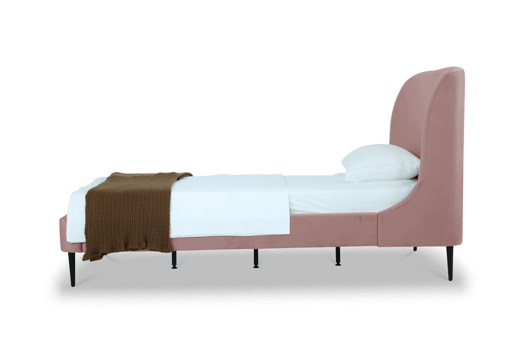 Heather Upholstered Velvet Twin Bed