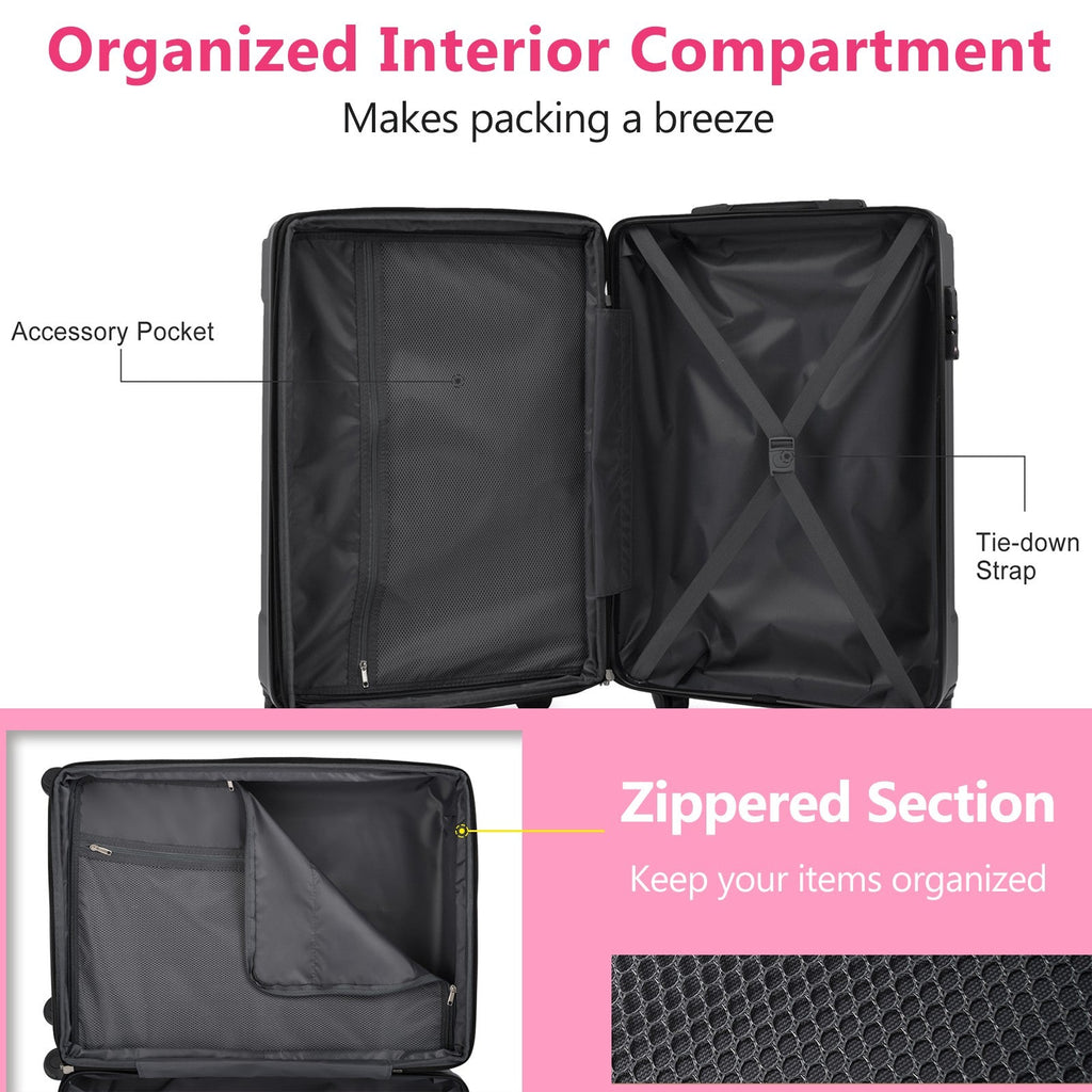 Hardshell Luggage - 24-Inch Expandable ABS Suitcase in Green