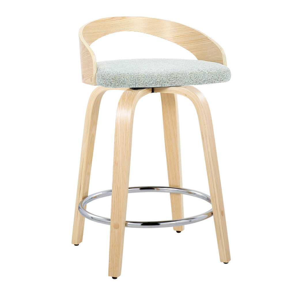 24" Contemporary Fixed-Height Counter Stool with Swivel