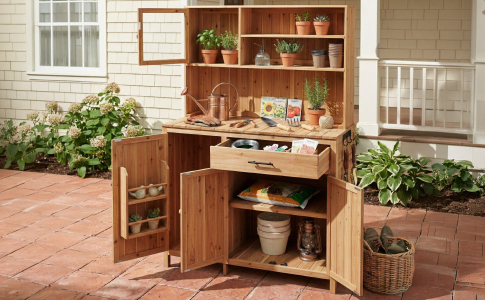 TOPAMX Potting Bench with Hutch