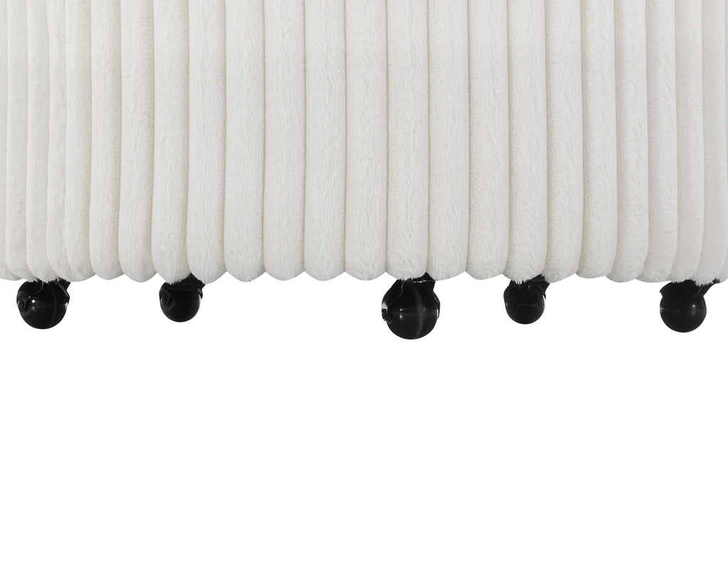 Malna Plush Wide Wale Corduroy Upholstered Barrel Accent Chair