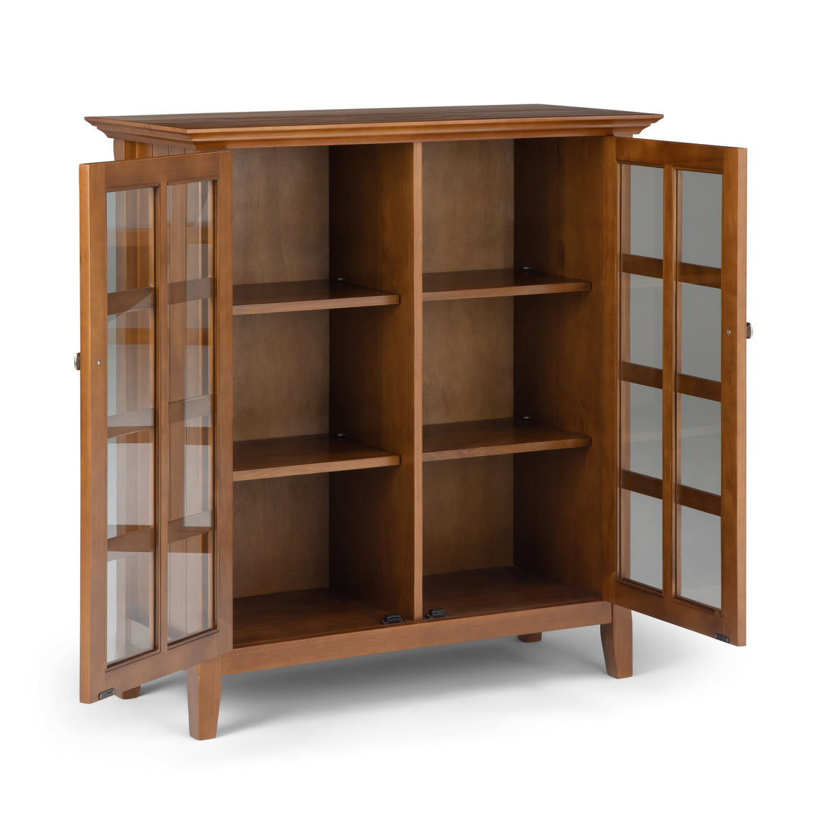 Acadian 39 Inch Wide Solid Wood Transitional Storage Cabinet in Light Golden